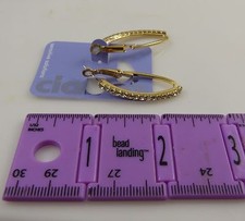 Claires sensitive solutions gold tone bling crystal earrings