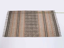 Handmade Block printed dhurrie / Outdoor garden Tribal kilim carpet / Kitchen Ma