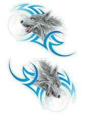 New Lethal Threat Tribal Wolf Leftright Mini Decal Sticker 2.75x4 Lt55028