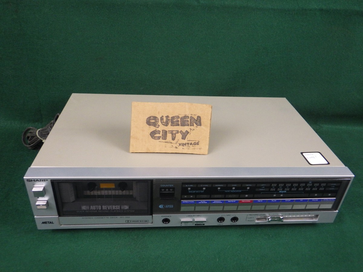 Sharp Auto-Reverse RT-350 Cassette Deck 1980s Japan Vintage Audio