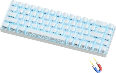 XVX HE68 60 Percent Gaming Keyboard Magnetic Switches - White Ice Crack
