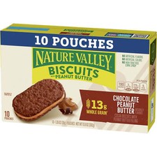 Nature Valley Biscuit Sandwiches, Chocolate Peanut Butter Value Pack, 10 Bars