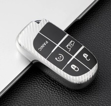 Key Fob Cover for Jeep Grand, Cherokee, Chrysler, 300C,  Renegade, FIAT (SILVER)