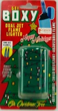 Gibson Lighter Christmas Holiday Themed Dual 2 Jet Flame Refillable Tree Green