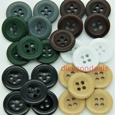 10 Trouser Braces Buttons 17mm Choose Black Navy Brown Fawn Green White or Grey