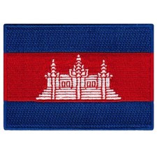 CAMBODIA FLAG PATCH embroidered iron-on EMBLEM Kampuchea APPLIQUE ASIA SOUVENIR