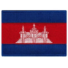CAMBODIA FLAG PATCH embroidered iron-on EMBLEM Kampuchea APPLIQUE ASIA SOUVENIR