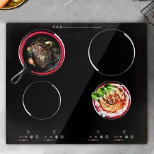 3000W 110V Cooktop 4 Burners Electric Built-in Cooktop Sensor Touch Control