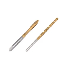 M4 x 0.7 Spiral Point Tap High Speed Steel Titanium Plated Drill Bit Set