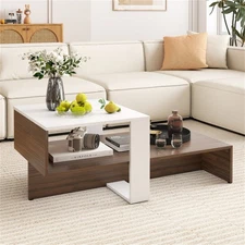 Double layered dual color coffee table