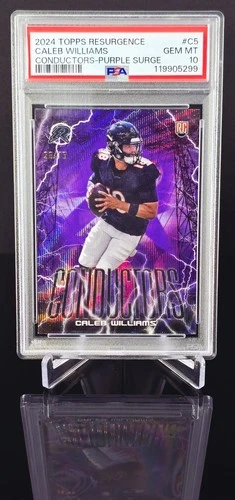2024 Topps Resurgence Caleb Williams Conductors Purple Surge RC /75 PSA 10 POP 2