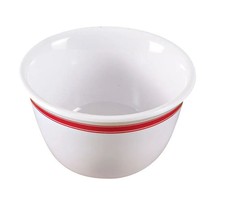 Yanco China HS-303 Houston Red Band/White Melamine 7 oz. Bouillon Cup - 4 Doz