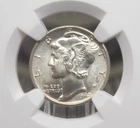 1942 "P" Mercury SILVER Dime 10c NGC MS66 FB #009 *FULL BANDS* Gem BU ECC&C Inc