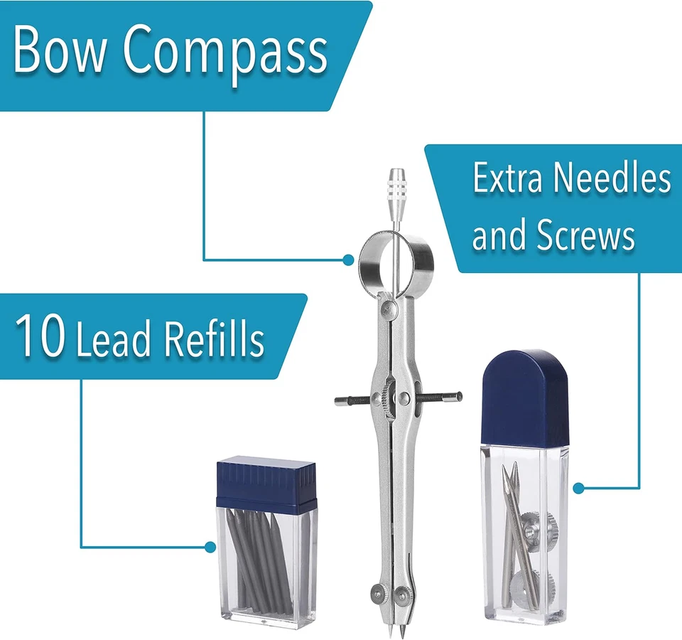 - Professional Compass for Geometry, Extra Lead, Metal Compass, Compass, Compass - Image 2 of 4