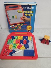Vintage Magnetic And Chalk Play And Learn Toy Alphabet And Toy Pencil Sharpener