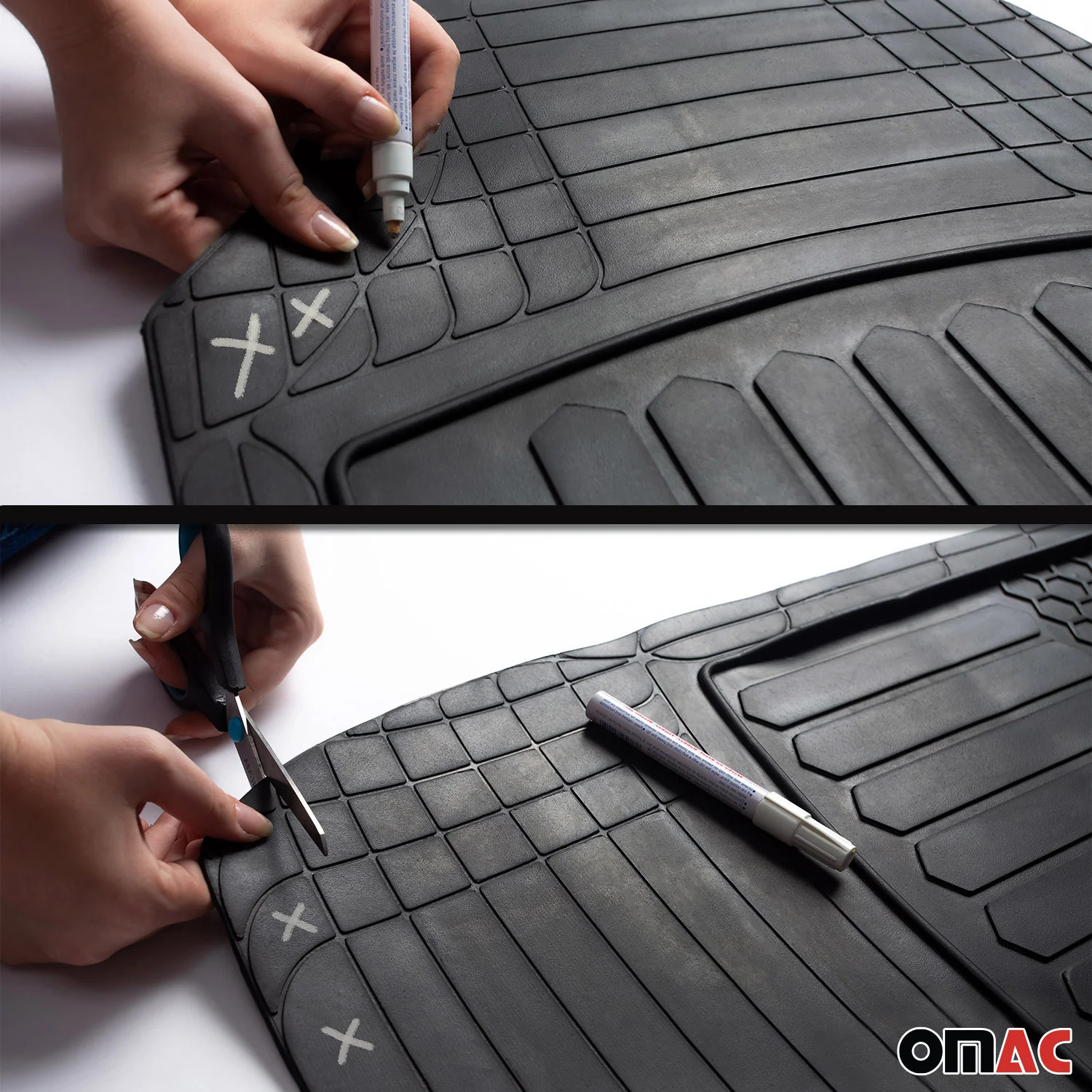 Tapis de sol et coffre pour VW Scirocco, set de 6 pièces noir imperméable