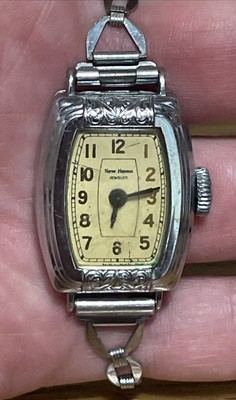 Vintage New Haven 7 Jewels Art Deco Ladies  Wristwatch For Parts / Repair