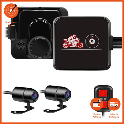 Dashcam Motorrad Doppellinse 1080P Weitwinkel 130° Wasserdicht mit WiFi