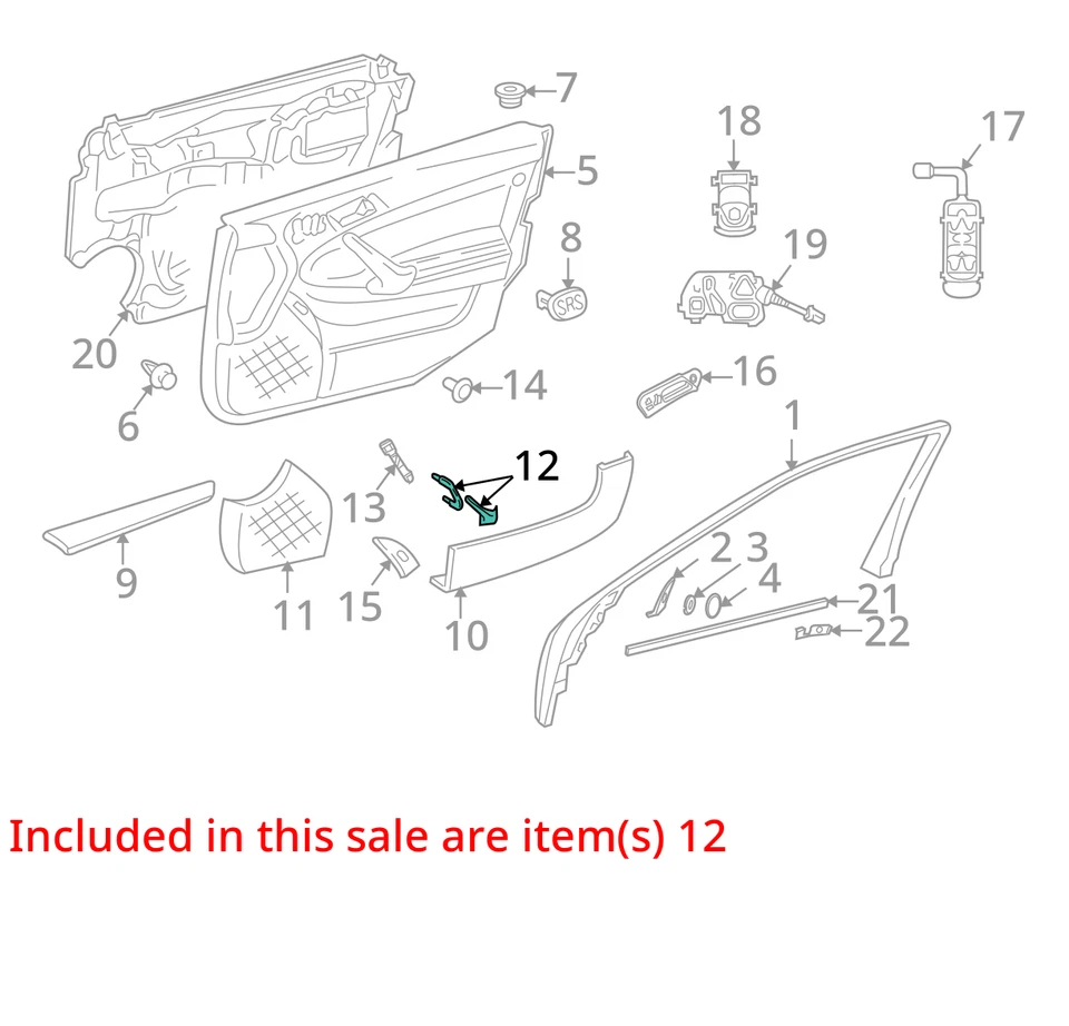 梅赛德斯奔驰 C 级灰色右后门把手 C240 C320 2001 2002 — 第 3/4 张图片