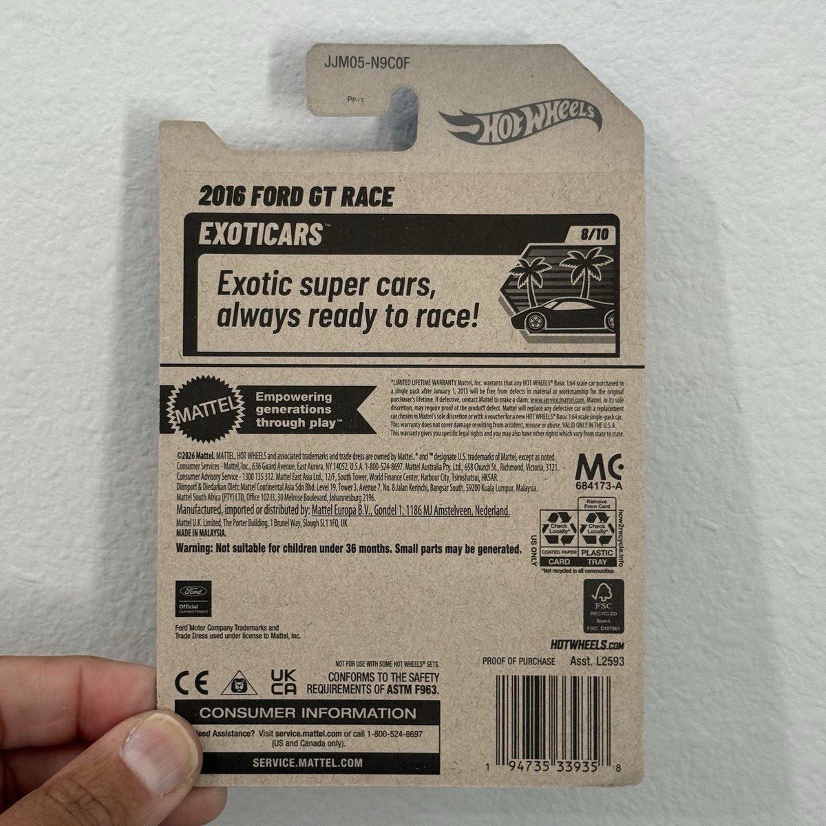 2026 Hot Wheels Treasure Hunt 2016 Ford GT Race - Case L2593-973 F