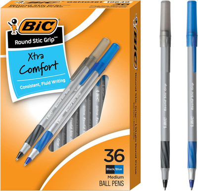 round Stic Grip Xtra Comfort Assorted Colors Ballpoint Pens, Medium Point (1.2Mm