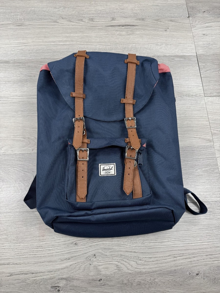 HERSCHEL Laptop Backpack - “Little America” - Navy blue light canvas Herschel Little America Laptop Backpack, Light Grey  main image 4