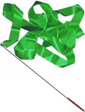 Green 4M Gym Dance Ribbon Rhythmic Art Gymnastic Streamer Twirling Rod Stick