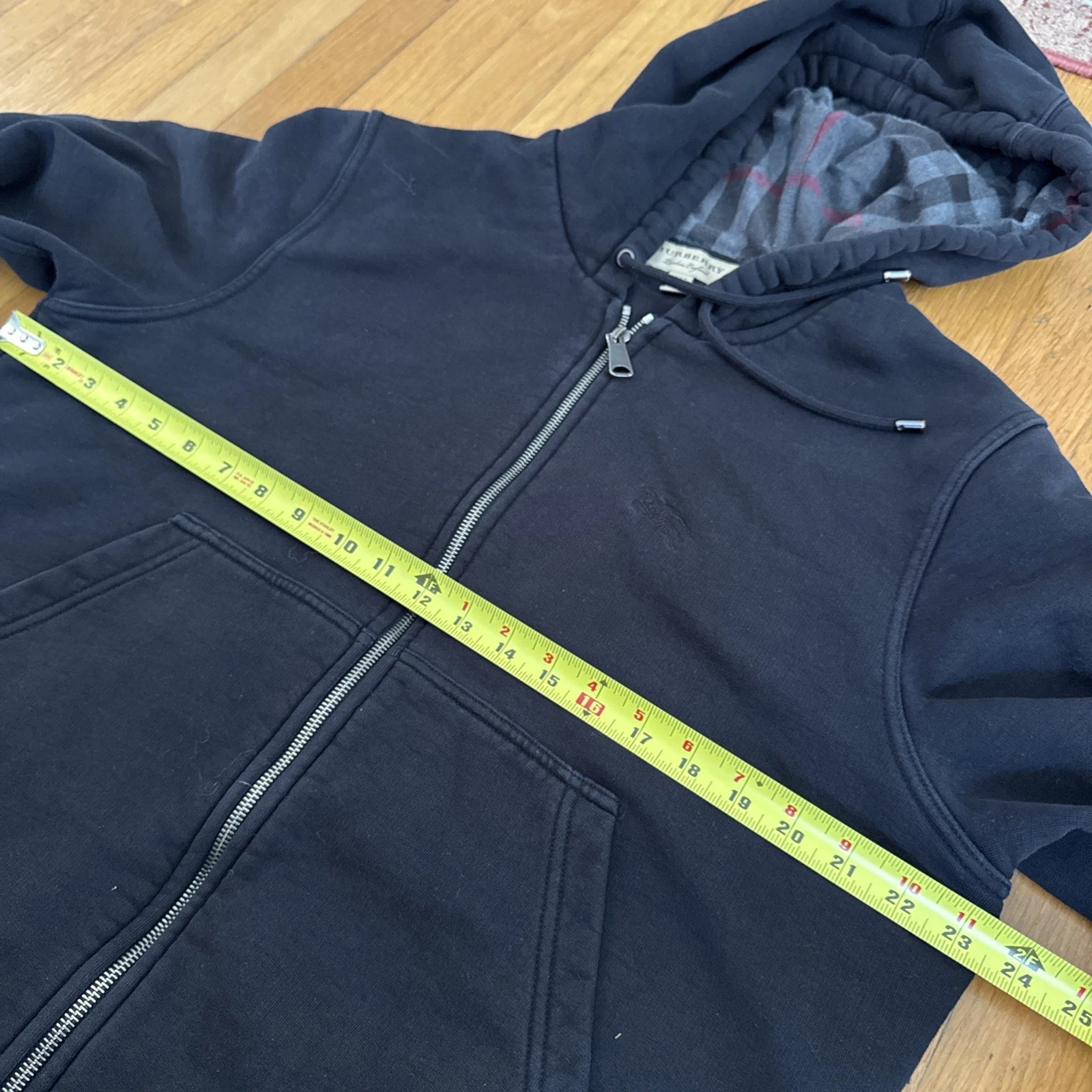 Burberry Felpa con Cappuccio Full Zip Nera Uomo Large