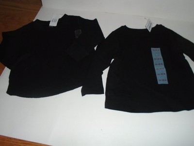 Gap Old Navy 2 Black Long Sleeve Tops Size 12-18 Months New With Tags