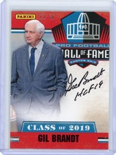 2019 Panini Football Hall of Fame Class of 2019 Auto Gil Brandt Auto #12/50