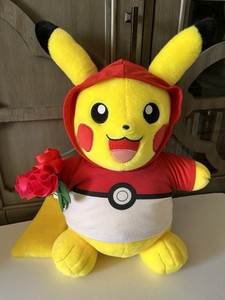 Build‑A‑Bear Pokémon Pikachu Plush 16" with Red Poké Ball Hoodie Official Rose