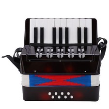 Accordion Musical Piano Keyboard Toy Rhythm Training 17 Key 8 Bass Black