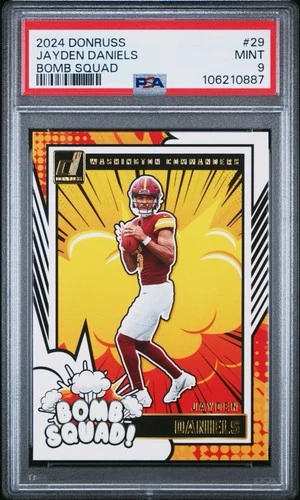 2024 Donruss Bomb Squad JAYDEN DANIELS Rookie RC #29 PSA 9 Commanders