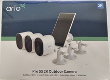Arlo Pro 5S 2K Outdoor Camera 3 Cameras And One Solar Panel New, Sealed
