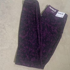 Hurley Eversiele Leggings Women's Size S Purple Black Athletic Reversible NWT