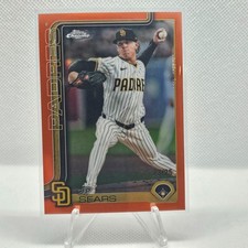 2025 Topps Update Series # USC85 JP Sears Orange Chrome Refractor /25. Padres.