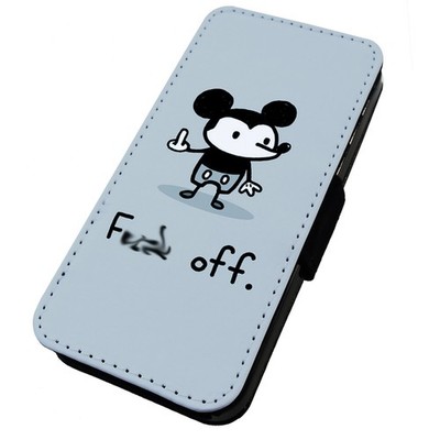 Bedruckte Flip Handyhülle iPhone, Samsung & Huawei Mickey Finger F**k Off