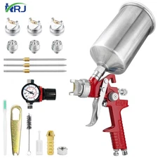 Hvlp Gravity Feed Air Spray Gun 1.4/1.7/2.0 Nozzles 1000cc Car Wall Aluminum Cup