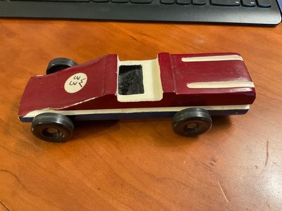 Vintage Wood BSA Boy Scouts of America Pine Wood Derby Car Red