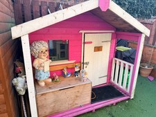 Solid Wooden Playhouse - One Story. Pink But Can Be Painted To Suit