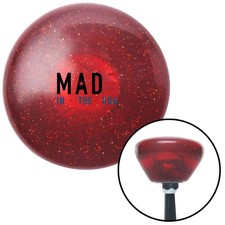 Made In The USA Red Retro Metal Flake Shift Knob w/ M16x1.5 Insert Shifter Brody