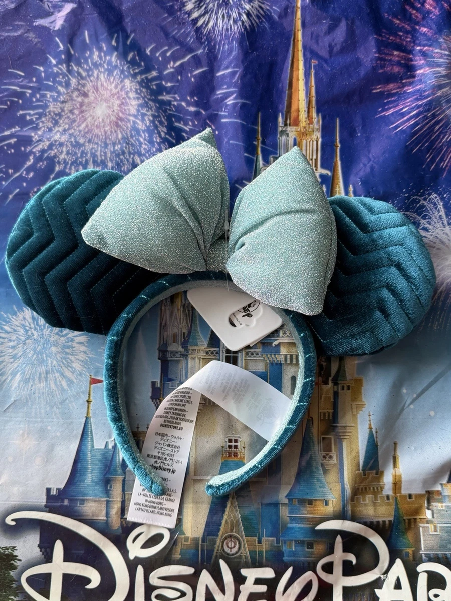 Disney EPCOT Blue Teal and Pearl Quilted Minnie Ears Headband Disney main image 3