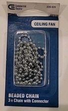 Commercial Electric Beaded Chain with Connector Chrome 3' 226025