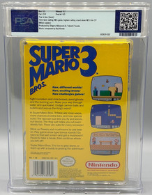 Super Mario Bros 3 Left Bros Nintendo NES CIB Completo PSA 8.0 Calificado NO WATA