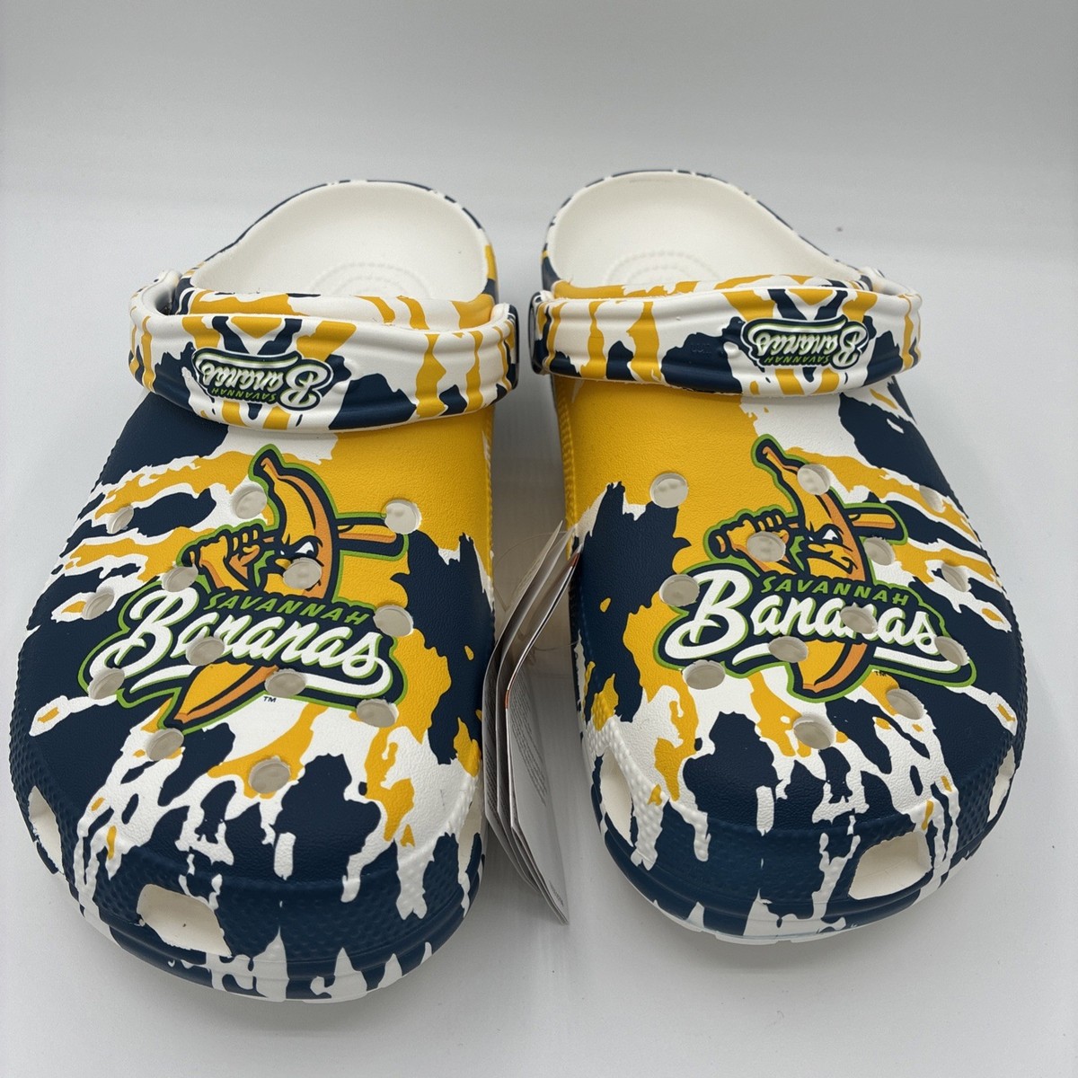 Savannah Bananas Crocs Men\'s 10 Women\'s 12 Baseball Classic Clogs White Blue Zappos Is Selling $70 Savannah Bananas Crocs for Only $24  main image 3