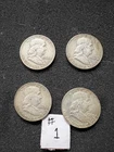( 4 ) CIRCULATED 90% SILVER FRANKLIN HALF DOLLARS  FAST SHIPPING