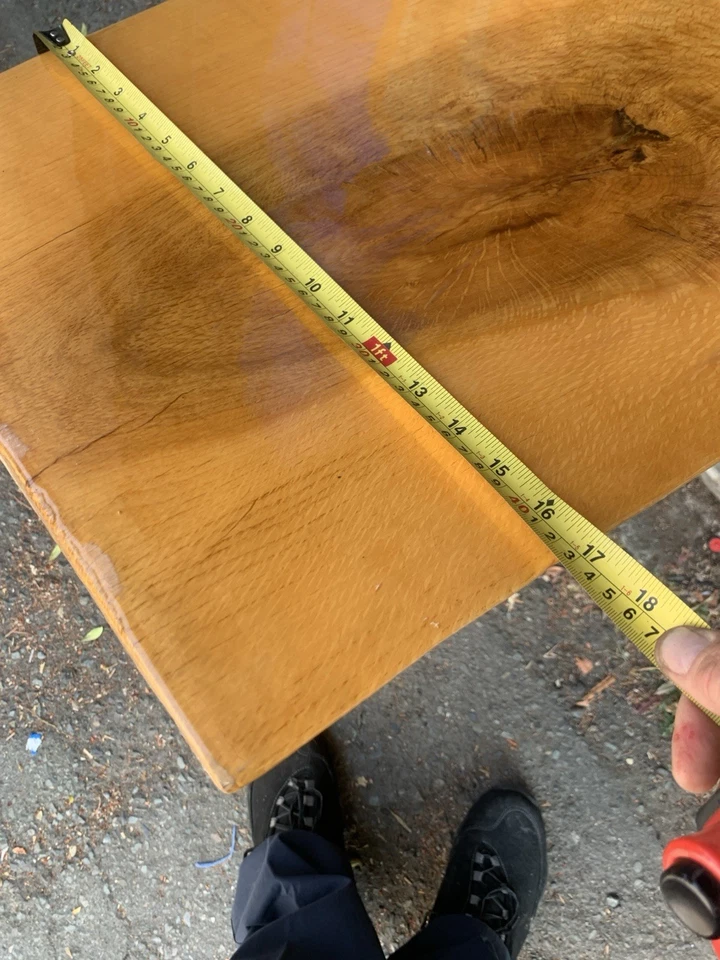 Blonde Ash Finished And Stained Live Edge Console Table-TV Stand - - Image 3 of 3