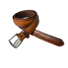 Polo Ralph Lauren Leather Belt 38 Mens Italian Silver Buckle Preppy Classic