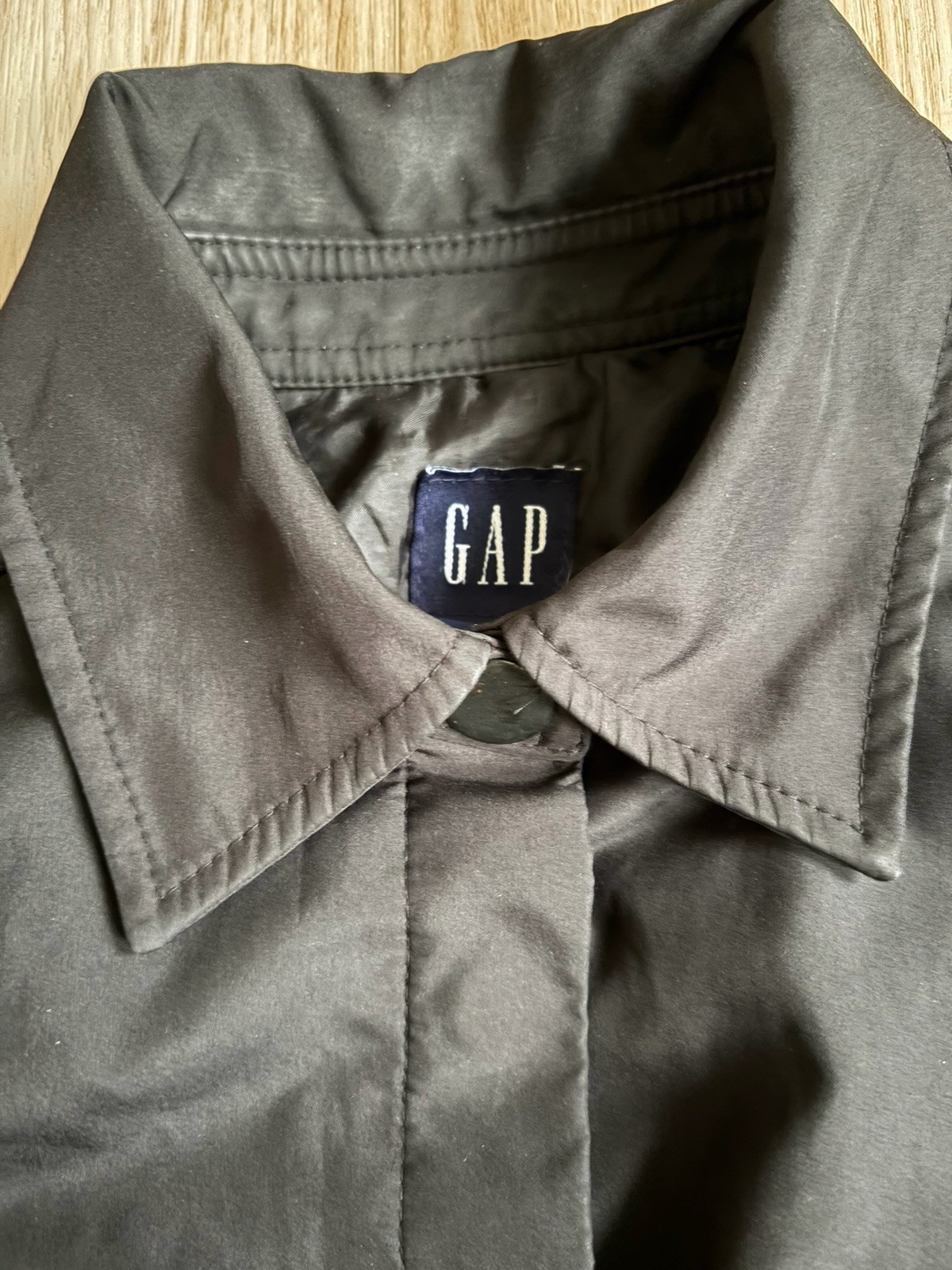 Black Button Up Light Jacket From Gap - image 3