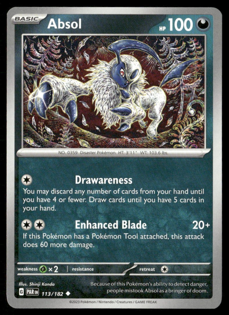 Absol Paradox Rift 113/182 Uncommon Pokemon Near Mint